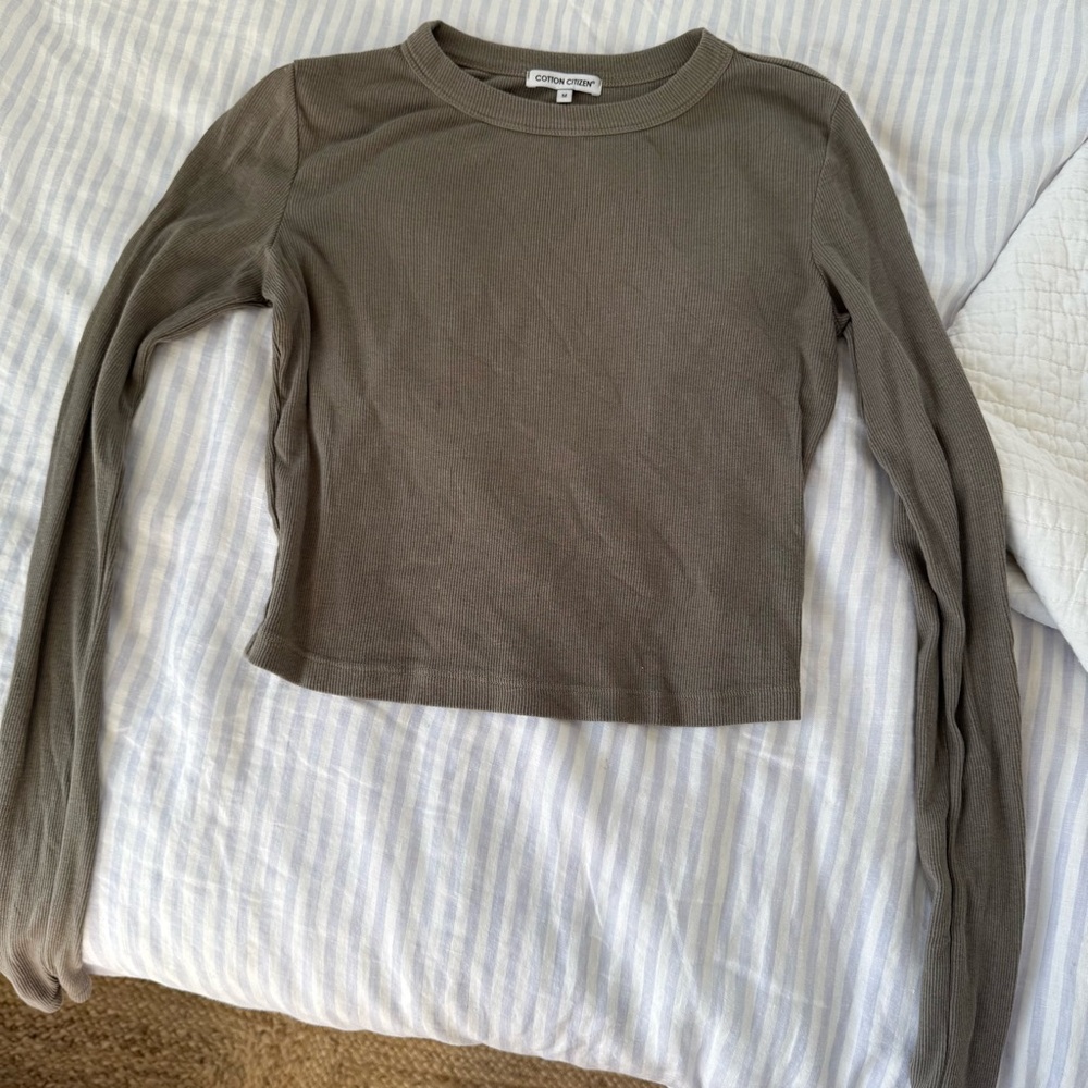 Revolve Cotton Citizen Olive Long Sleeve Top